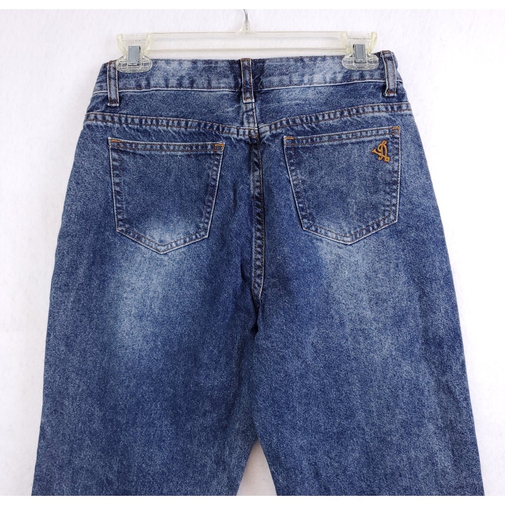 VIP Jeans Wide Leg Crop Acid Wash Blue Denim 100% Cotton Juniors Size 5/27 - Picture 4 of 6